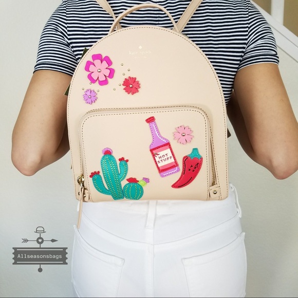 Kate spade NY cashew new Horizons cactus backpack - Picture 3 of 7
